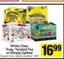 Save Mart White claw, truly, twisted tea or simply spiked offer