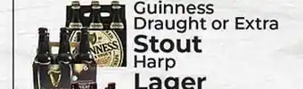 Sunset Foods Guinness draught or extra stout or lager offer