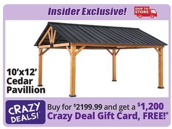 Ocean State Job Lot 12' x 10' cedar framed pavilion offer