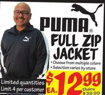 Ollie's Puma full zip jacket offer