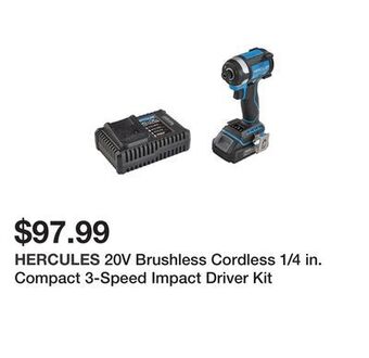 Harbor Freight Tools 20v brushless cordless 1/4 in. compact 3-speed impact driver kit offer
