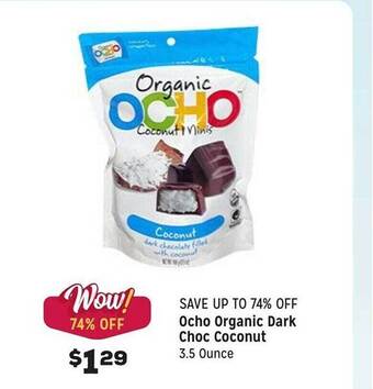 Grocery Outlet Ocho organic dark choc coconut offer