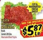 Supermercado El Rancho Fajita regular marinada offer