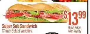 Chief Supermarket Super sub sandwich offer