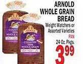 Bravo Supermarkets Arnold whole grain bread offer