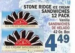 Bravo Supermarkets Stone ridge ice cream sandwiches 12 pack offer