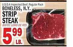 Bravo Supermarkets Boneless n.y. strip steak offer