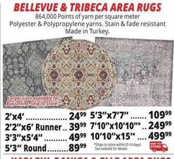 Ocean State Job Lot Bellevue & tribeca area rugs offer
