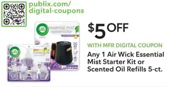 Publix Any 1 Air Wick Essential Mist Starter Kit or Scented Oil Refills 5-ct. offer