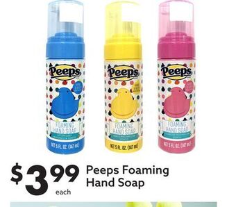 Big Lots Peeps foaming hand soap offer