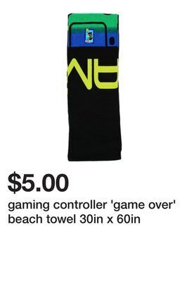Five Below Gaming controller 'game over' beach towel 30in x 60in offer