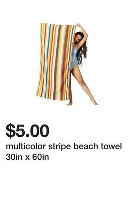 Five Below Multicolor stripe beach towel 30in x 60in offer