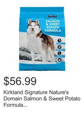 Costco Kirkland signature nature's domain salmon & sweet potato formula dog food, 35 lbs offer