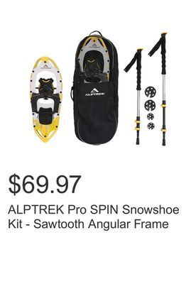 Costco Alptrek pro spin snowshoe kit - sawtooth angular frame offer