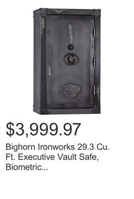 Costco Bighorn ironworks 29.3 cu. ft. executive vault safe, biometric lock, fire rated offer