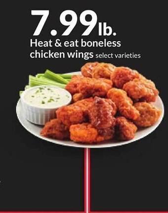 IGA Heat & eat boneless chicken wings offer