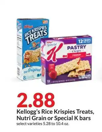 IGA Kellogg's rice krispies treats, nutri grain or special k bars offer