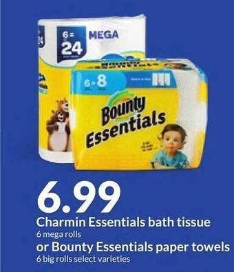IGA Charmin essentials bath tissue or bounty essentials paper towels offer