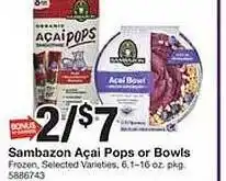 Giant Food Sambazon açai pops or bowls offer