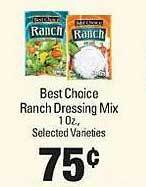 Best choice ranch dressing mix