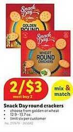 Lidl Snack day round crackers offer