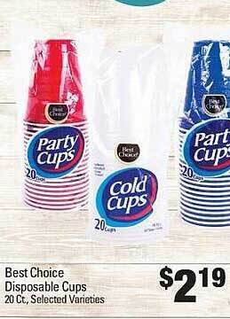 IGA Best choice disposable cups offer