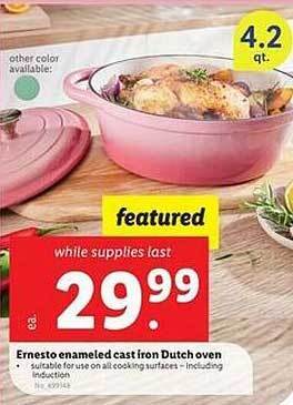 Lidl Ernesto enameled cast iron dutch oven offer