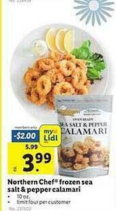 Lidl Northern chef frozen sea salt & pepper calamari offer