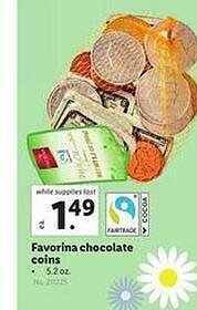 Lidl Favorina chocolate coins offer