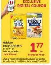 Safeway Nabisco snack crackers offer
