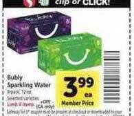 Safeway Bubly sparkling water offer