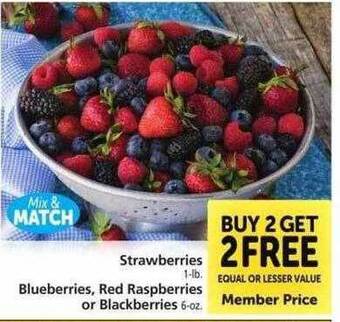 Safeway Strawberries, blueberries, red raspberries or blackberries offer