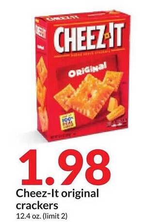 Hy-Vee Cheez-it original crackers offer