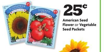 Family Dollar American seed flower or vegetable seed packets offer