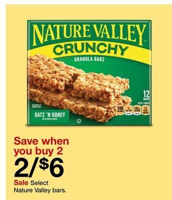 Target Select nature valley bars offer