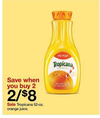 Target Tropicana 52 - oz. orange juice offer