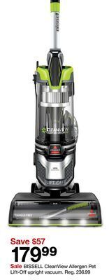 Target Bissell cleanview allergen pet lift-off upright vacuum offer
