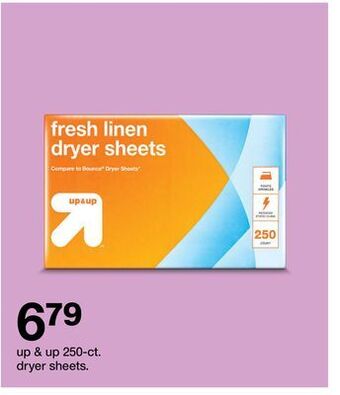 Target Up & up 250-ct. dryer sheets offer