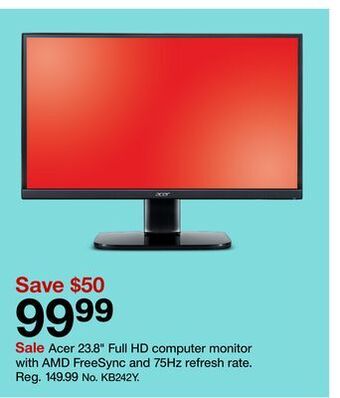 Target Acer 23.8" full hd computer monitor offer