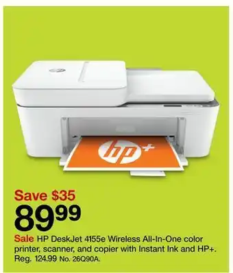 Target Hp deskjet 4155e wireless all-in-one color printer, scanner, and copier offer