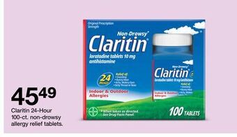 Target Claritin 24-hour 100-ct. non-drowsy allergy relief tablets offer