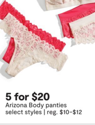 JC Penney Arizona body panties offer