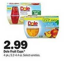 Meijer Dole fruit cups offer