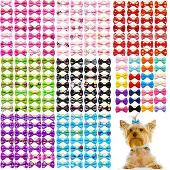 AliExpress 10/20/30pcs pet grooming hair bows puppy mix colours decorate hair accessories for small dog hair rubber bands dog supplier offer