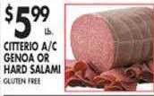 Met Foodmarkets Citterio a-c genoa or hard salami offer