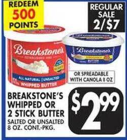 Met Foodmarkets Breakstone's whipped or 2 stick butter offer