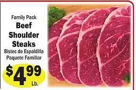 Sellers Bros Beef shoulder steaks offer