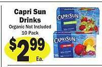 Sellers Bros Capri sun drinks offer