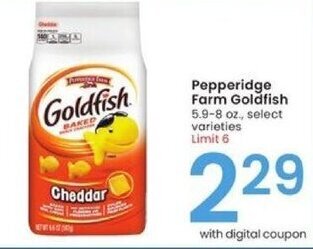 Albertsons Pepperidge Farm Goldfish 5.9-8 oz offer