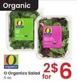 Albertsons O Organics Salad 5 oz offer